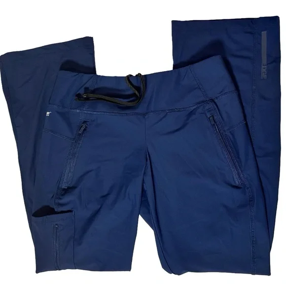 Grey's Anatomy Edge Navy Blue Flare Leg Cargo Scrubs - Picture 10 of 11
